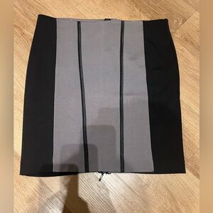 bebe Black and Gray Panel Pencil Skirt